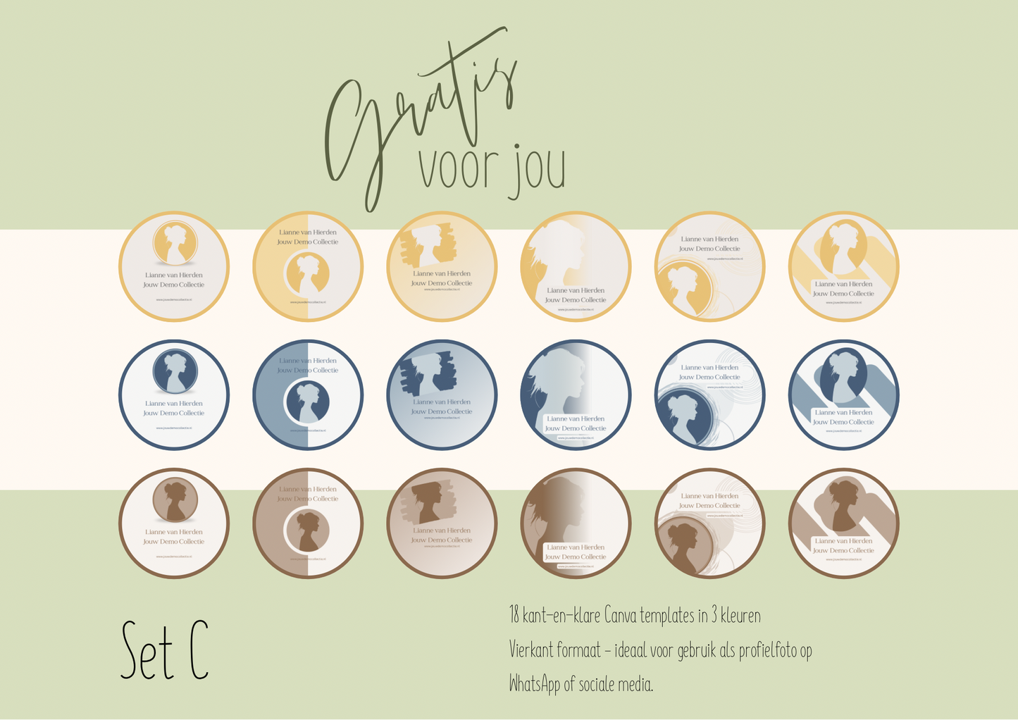 Probeerpakket – Canva Profielfoto’s in 3 stijlen