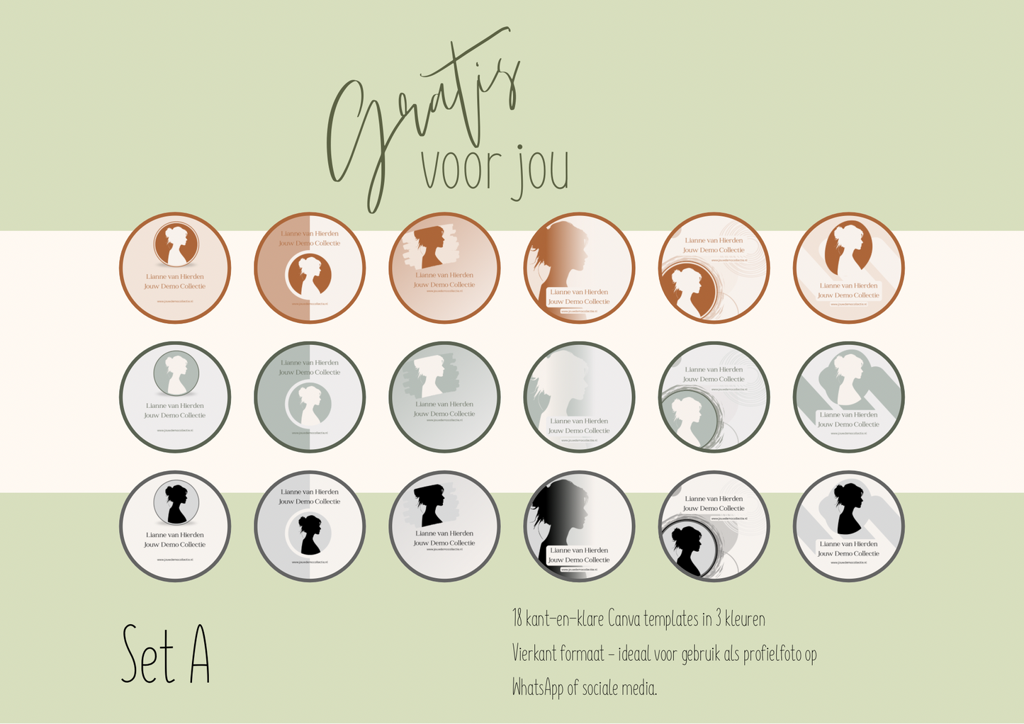 Probeerpakket – Canva Profielfoto’s in 3 stijlen